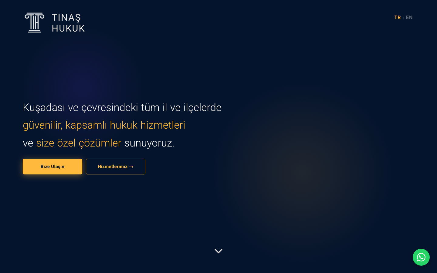 Homepage of the Tınaş Hukuk law firm website